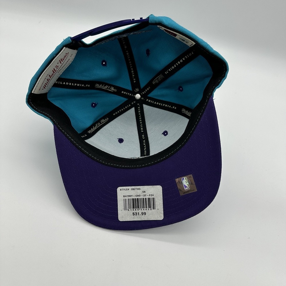 Mitchell & Ness HWC NBA Charlotte Hornets Cap 20977355 Snapback Hat BH780Y OSFM - Picture 10 of 15